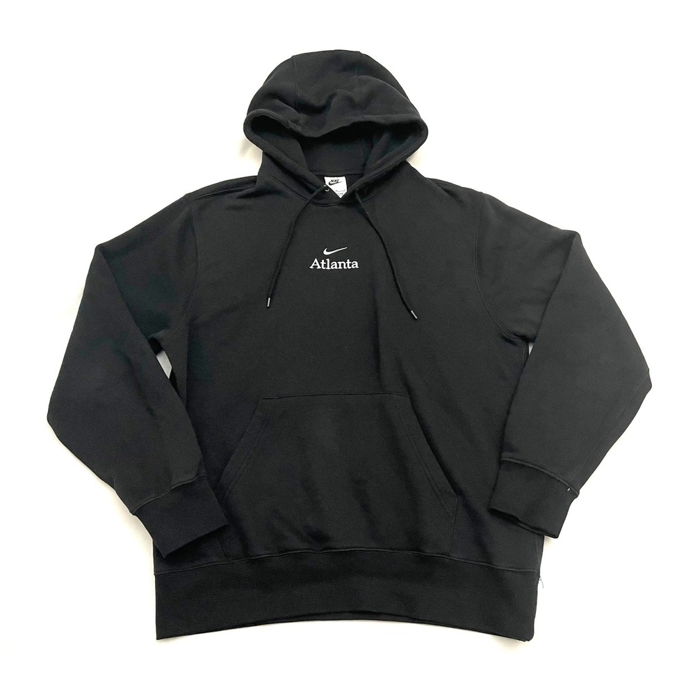 Nike Atlanta Center Swoosh Club Fleece Pullover Hoodie Mens Medium Black M31233‎